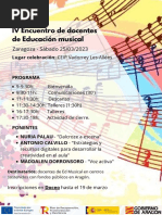 Cartel IV Encuentro de Docentes de Ed. Musical