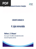 Dimensionamento e Detalhamento de Lajes Nervuradas