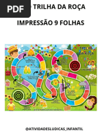 Jogo Trilha Da Roça Colorido 9 Folhas Atividades Ludicas