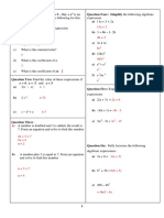 Algebra Review Answers