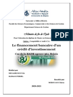 Le Financement Bancaire D'un Crédit D'investissement