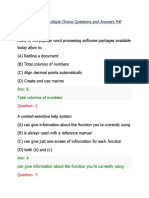 Word Processing Multiple Choice Questions