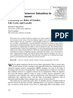 Explaining Turnover Intention in State Government: Examining The Roles of Gender, Life Cycle, and Loyalty