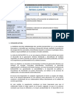 Informe de Necesidad de Contratación Ínfima Cuantía: Tipo de Producto: Bien X Obra Identificacion Del Objeto