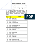 Merit List For Tes 48 Course