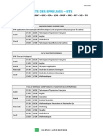 LISTE DES EPREUVES BTS - 01 - Mai 2023