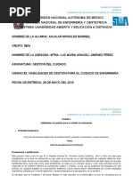 Unidad 3 Habilidades de Gestión para El Cuidado de Enfermería Aguilar Morales Maribel Grupo 9804