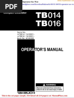 Takeuchi Tb014 Tb016 Operator Sec Wat