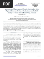 Assessment of Experimental Results Application of The Physical Exercise System With Instruments For Kids Kindly 4-5 Years Old in Hanoi City, Vietnam