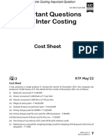 CA Inter Cost Important Questions For CA Nov'22