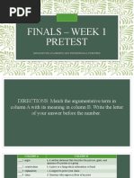 Finals - Week 1