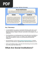 Social Institutions in Sociology