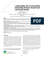 Examining The Moderating Role of Personality Traits in The Relationship Between Brand Trust and Brand Loyalty