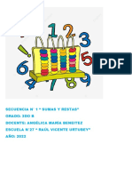 Secuencia 1 2do Grado 2022 Sumas y Restas