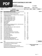 Presupuesto Mano de Obra Unifamiliar