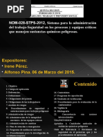 NOM-028-STPS-Sistema para La Administración Del Trabajo-Seguridad en Los Procesos y Equipos Críticos Que Manejen Sustancias Químicas Peligrosas