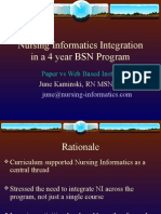 Nursing Informatics Integration in A 4 Year BSN Program: Paper Vs Web Based Instruction