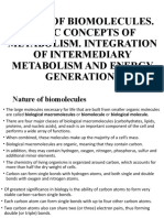 MBC 201 Nature of Biomolecules, Basic Concept of Metabolism, Integration of Intermediary Metabolism and Energy Generation.