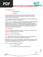 Examination of Case of Osteomyelitis