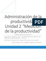 Administración de La Productividad Unidad 2 "Medición de La Productividad"