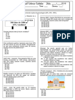 Escola Municipal Antonio Custódio Data: - / - 2019 Professor (A) - Ano: - Turma: " - " Estudante