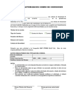 Carta de Autorizacion de Cobro de Comisiones