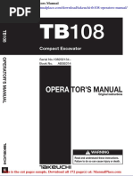 Takeuchi Tb108 Operators Manual