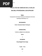 Informe de Control y Calidad de Alimentos