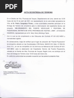 Acta de Entrega de Terrero y DJ DT