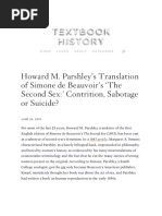 Howard M. Parshley's Translation of Simone de Beauvoir's The Second Sex - ' Contrition, Sabotage or Suicide - Textbook History