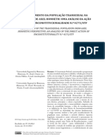 Reconhecimento Da População Transexual Na Perspectiva de Axel Honneth: Uma Análise Da Ação Direta de Inconstitucionalidade N.º 4275/Stf