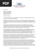 FAU Letter To Chancellor Ray Rodrigues