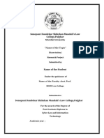 Format For PG Disseration