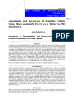 Formulation and Evaluation of Ibuprofen Tablets Using Musa Acuminata Starch As A Binder by Wet Granulation