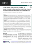 Assessment of Food Insecurity and Its Determinants in The Rural Households in Damot Gale Woreda, Wolaita Zone, Southern Ethiopia