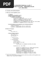 Course Outline - Midterm Exam - Constitutional Law 1