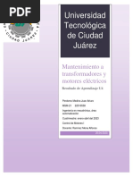 Universidad Tecnológica de Ciudad Juárez: Mantenimiento A Transformadores y Motores Eléctricos