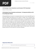 CSS Multiple Choice Questions and Answers PDF Download