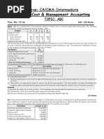 Activity Based Costing Test Questions