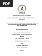 La Enseñanza de Las Matemáticas en Las Actividades de Refuerzo Pedagogico