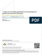 L'impact Des Stratégies Génériques Sur Les Pratiques de Gestion Des Ressources Humaines