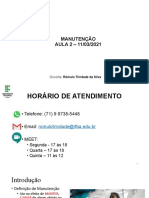 Manutenção - Aula 2 - 11março2021