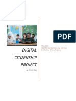 Digital Citizenship Project: FALL 2022 ITEC 7455: Digital Citizenship in Schools Dr. Matthew Wilson, Professor