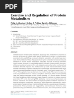 Exercise and Regulation of Protein Metabolism