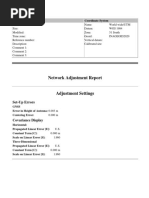 Network Adjustment Report