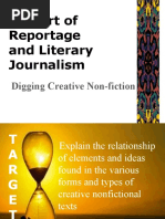 The Art of Reportage and Literary Journalism