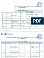 Planning Des Soutenances de PFEs GM Juin 2023