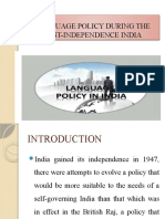 Language Policy During The Post - Independent India