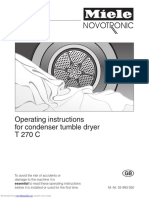 Operating Instructions For Condenser Tumble Dryer T 270 C