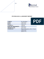 Psychological Assessment Report - June 2, 2021